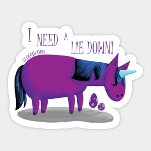 Gloomicorn - I Need A Lie Down Sticker